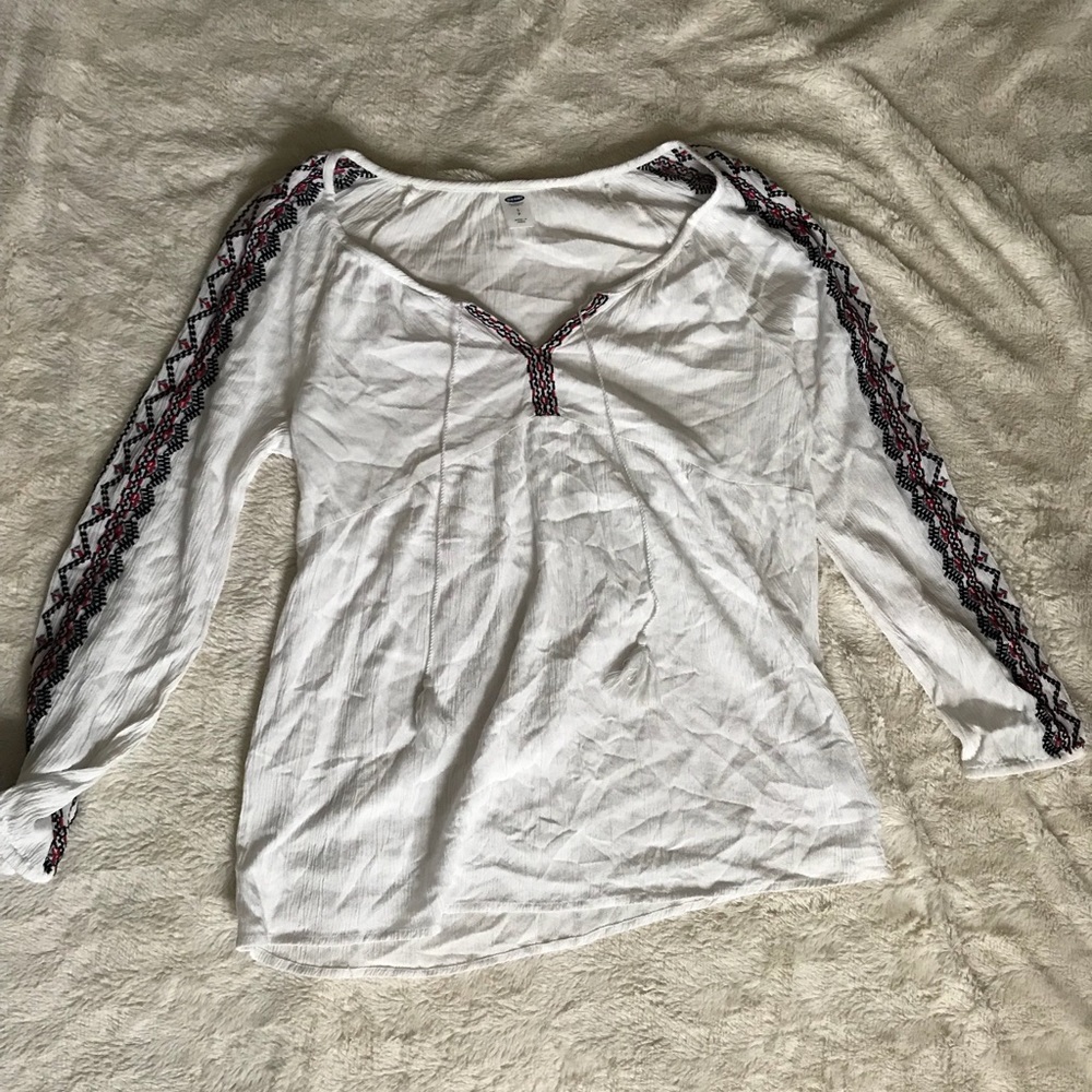 Old Navy Detailed Blouse w/ Tassles